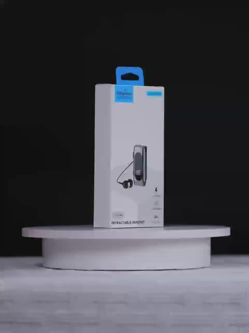 Collar Style Retractable Cable Wireless Wireless Earphones, Sports Single Ear Earphones, Business Earphones, Can Connect Two Wireless Devices At The Same Time, LED Battery Display, Compatible With Mobile Phones, Tablets, Lapt