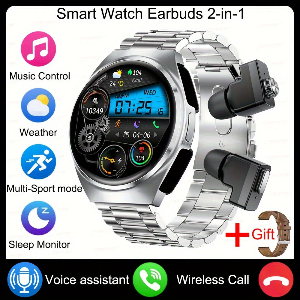 2-in-1 Smart Watch With Wireless Calling, NFC Access Control, Multiple Sports Modes, Suitable For Android/iOS, TWS Earphones