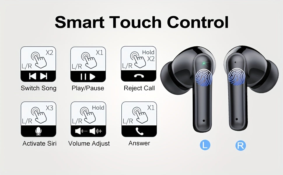 Wireless Earphones, Wireleess 5.3, 13mm Speaker, 30 Hours Of Playback Time, Suitable For IPhone And Android, For Gaming, Business, And Sports With Microphone. With Digital Display Battery Level