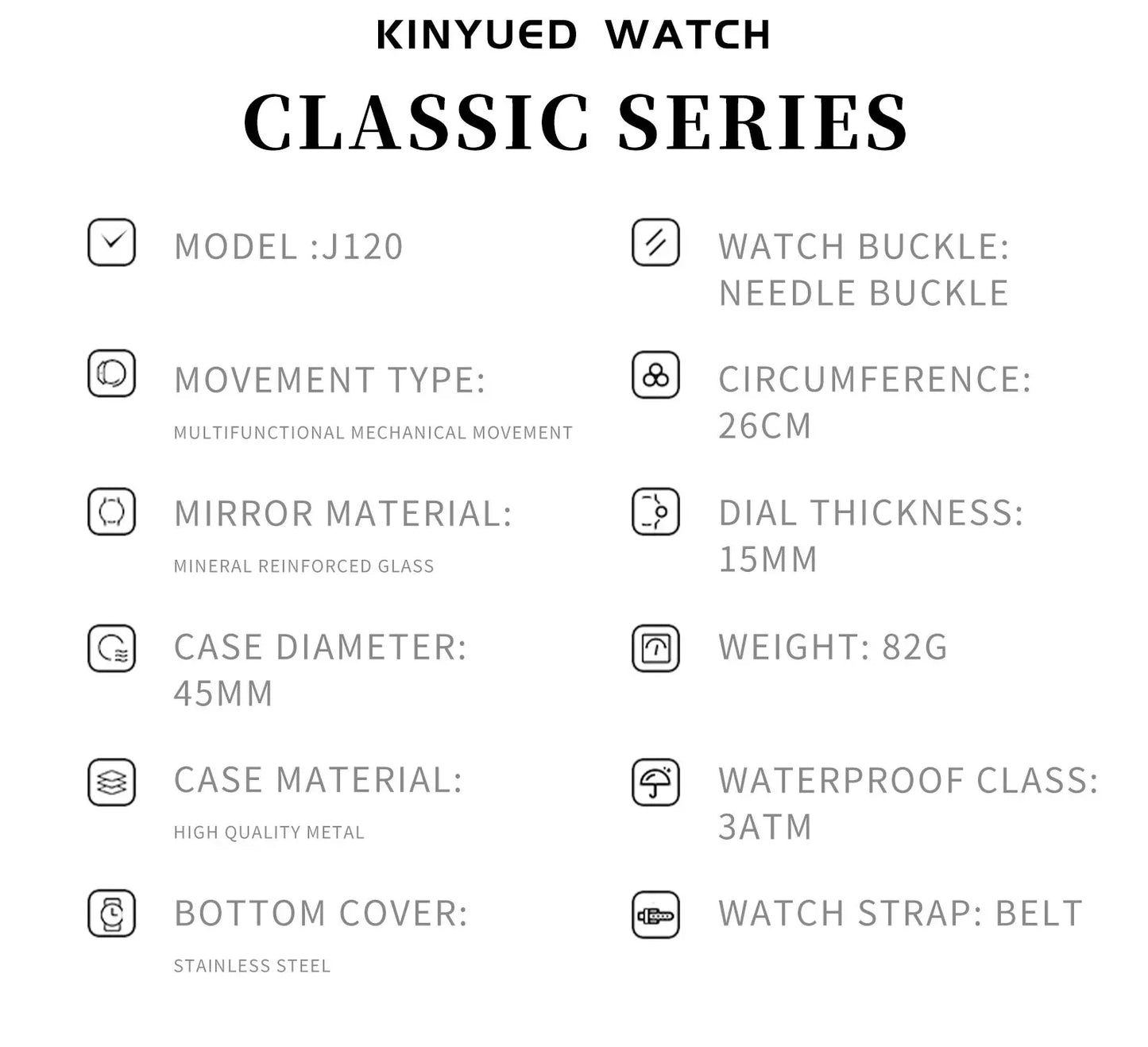 Factory Price  KINYUED J120 Express Online Shopping Mechanical Watches Custom logo Automatic Men Watch