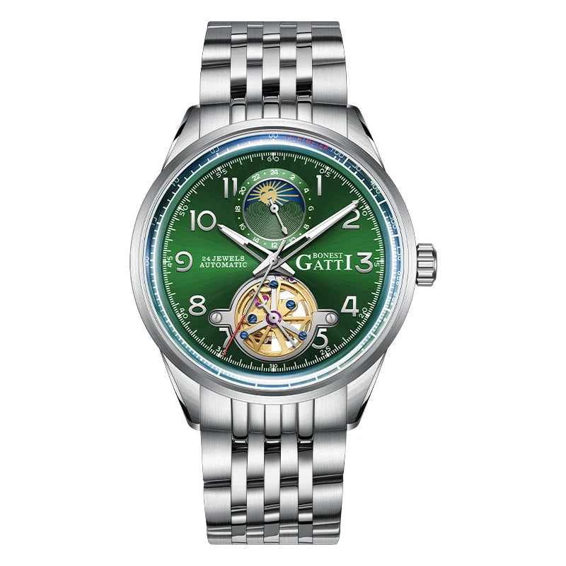 Bonest Gatti Luxury Watches Men Watch Mechanical Tourbillon Wristwatch 5ATM Waterproof Automatic Watch
