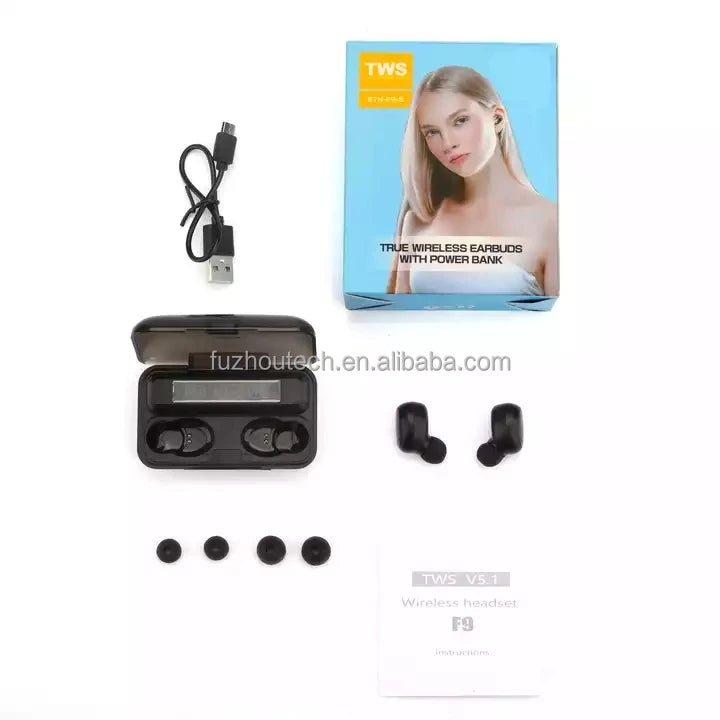 2026 F9 5c TWS V5.0 Earphone 9D Stereo Wireless Headphones Sport Waterproof Earphones Mini True Wireless Earbuds Gaming Headset