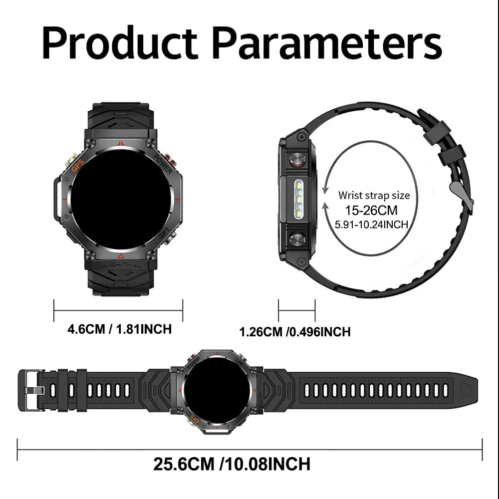 SENBONO KC91 GPS Outdoor Sports Smart Watch Men 3ATM Waterproof Altitude Pressure 530mAh Large Battery Compass GPS Function - Wear444