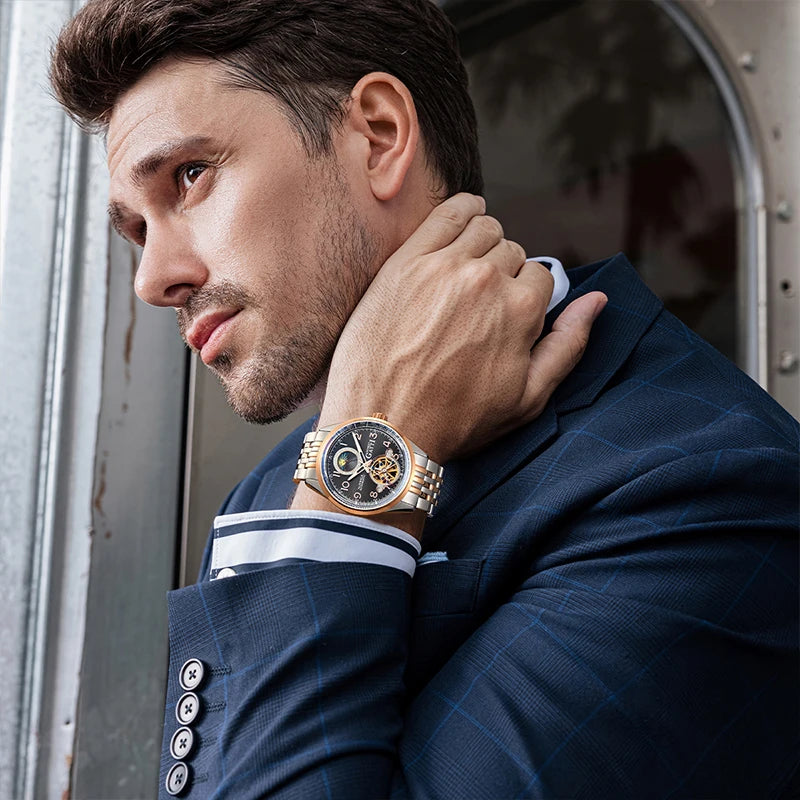 Bonest Gatti Luxury Watches Men Watch Mechanical Tourbillon Wristwatch 5ATM Waterproof Automatic Watch