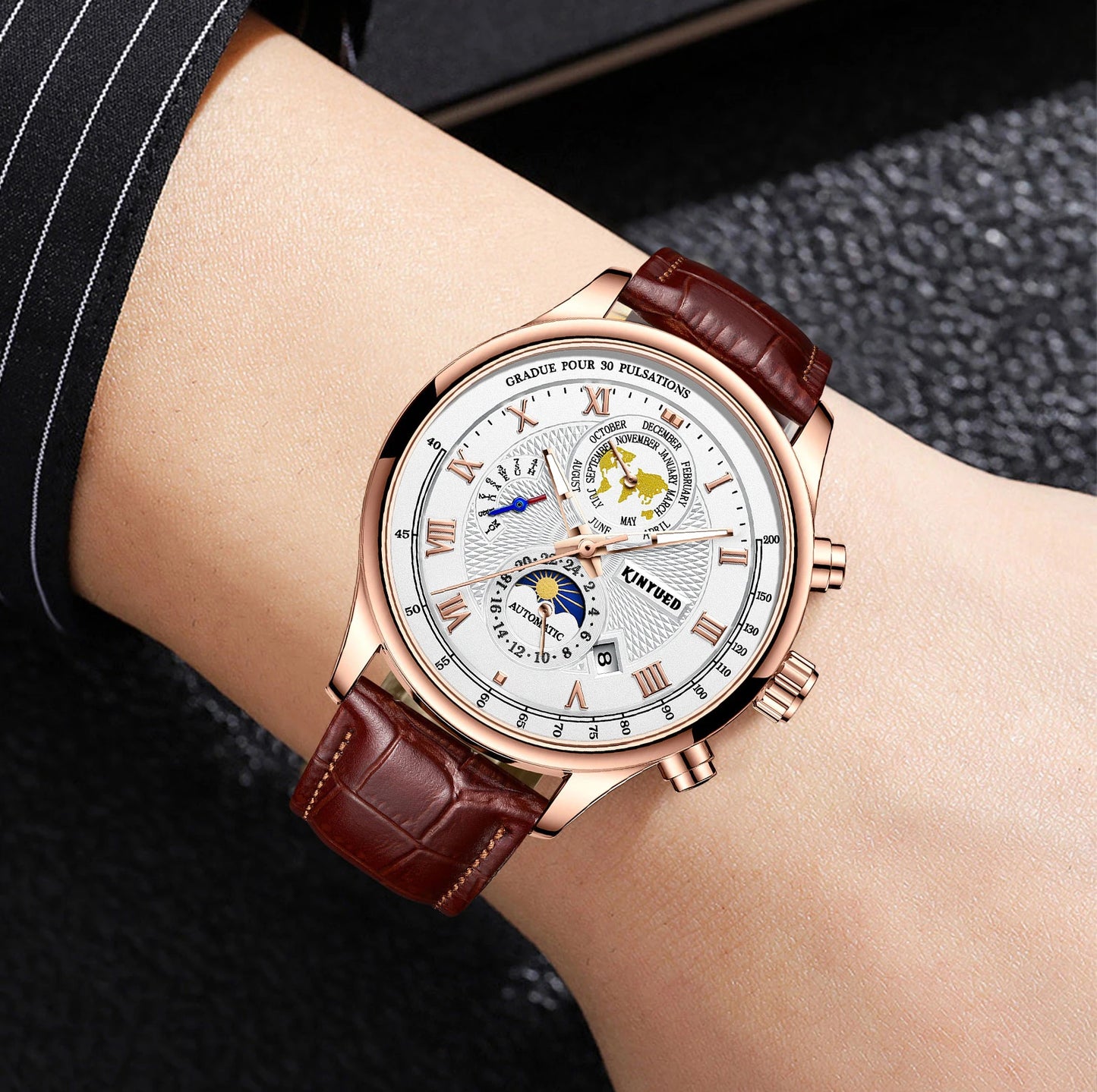 Factory Price  KINYUED J120 Express Online Shopping Mechanical Watches Custom logo Automatic Men Watch