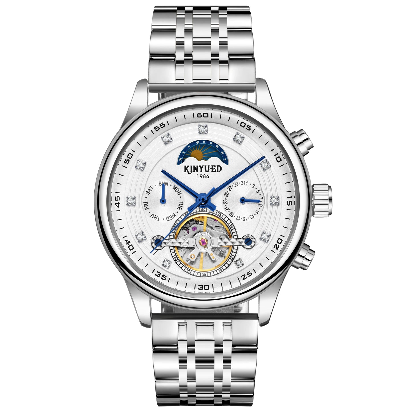 Factory Ready to Ship Stainless Steel Mechanical Automatic Watches Men's Wristwatches Custom Logo Men Watch