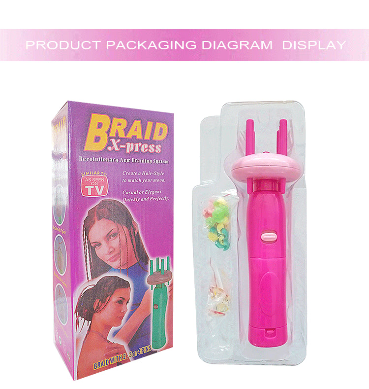 Professioanl Women Portable Electric Automatic DIY Hairstyle Tool Braid Machine Hair Weave Roller Twist Braider Device Kit