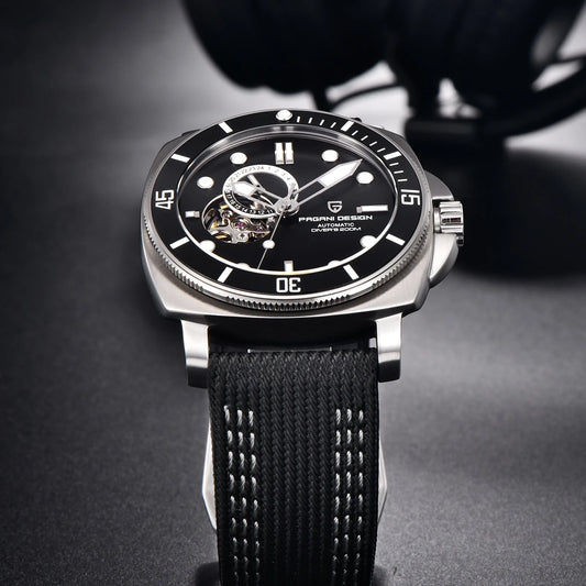 Pagani Design Black PD1736 Men Watch Mechanical Watches Other Timepiece Men's Skeleton Mechanical Watch Automatic New