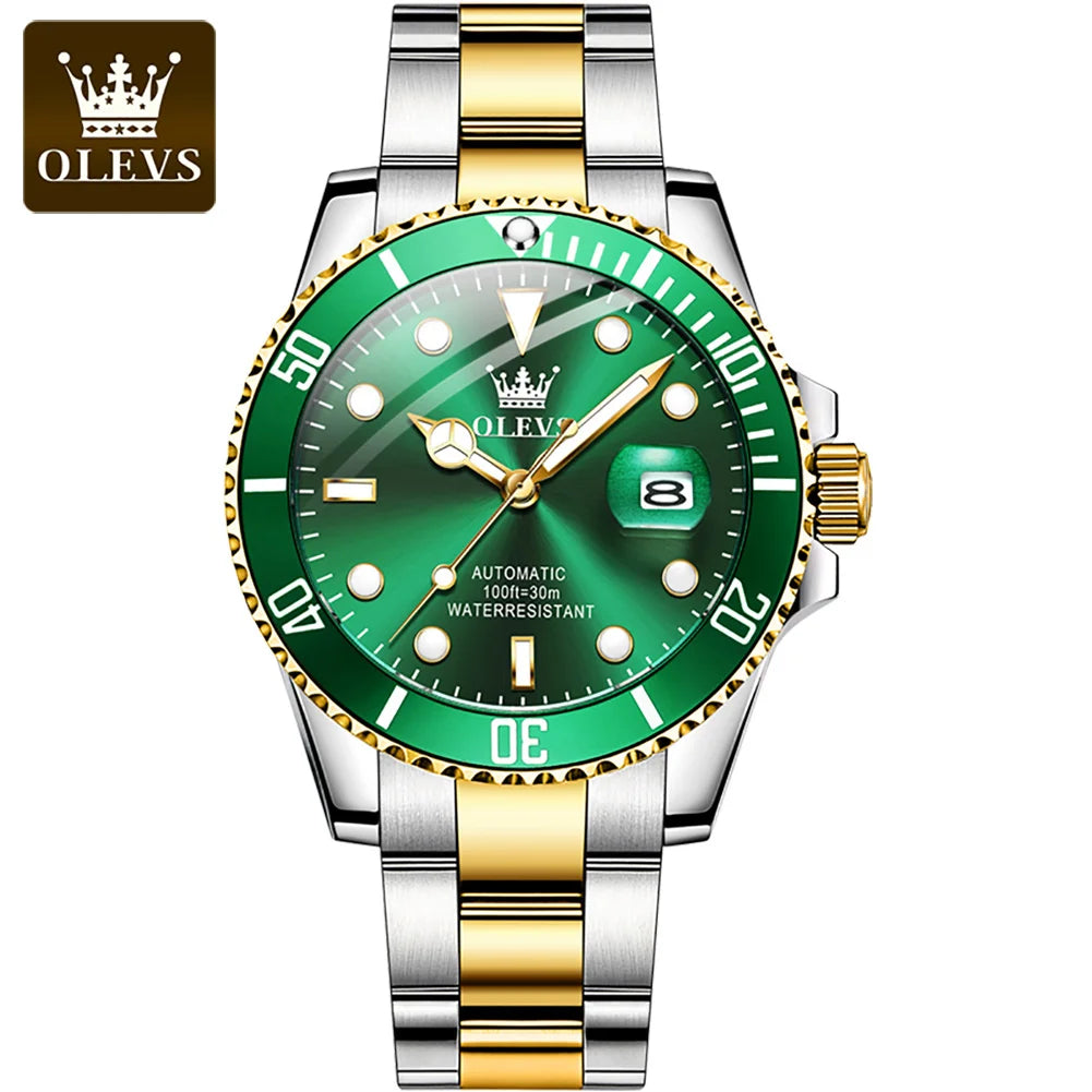 OLEVS 6650 Luxury Brand WaterProof Auto Date StainlessSteel China Factory Custom Logo Mechanical Men Watch