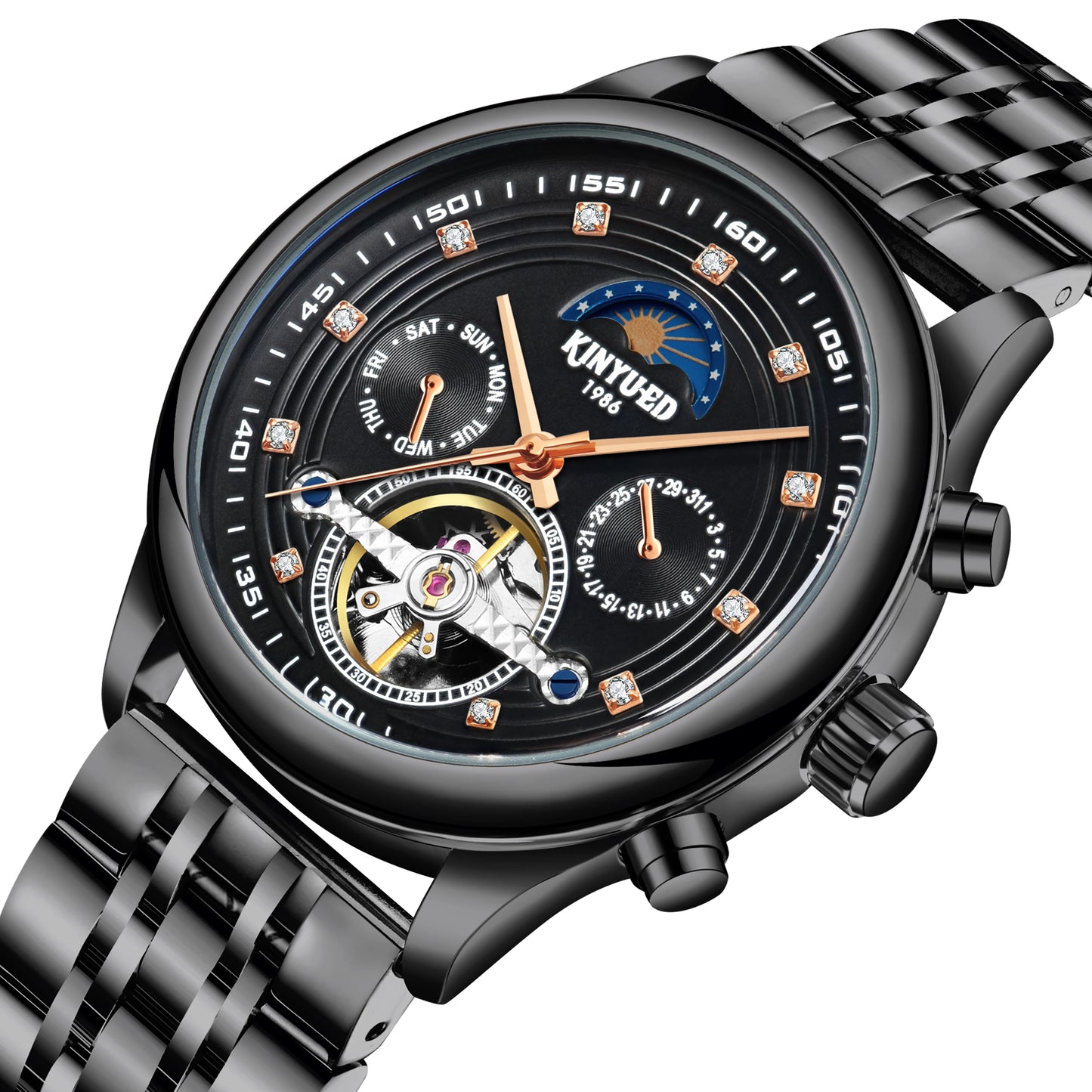 Factory Ready to Ship Stainless Steel Mechanical Automatic Watches Men's Wristwatches Custom Logo Men Watch