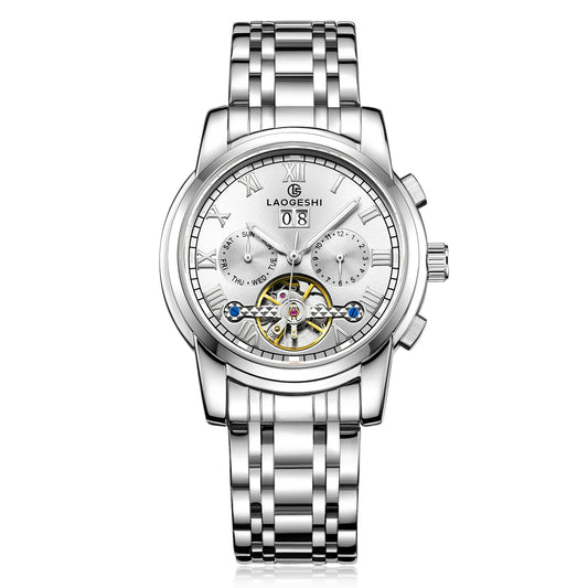 Luxury Designer 6006A Stainless Steel Wrist Men Watch Tourbillon Movement Automatic Mechanical Date Watch