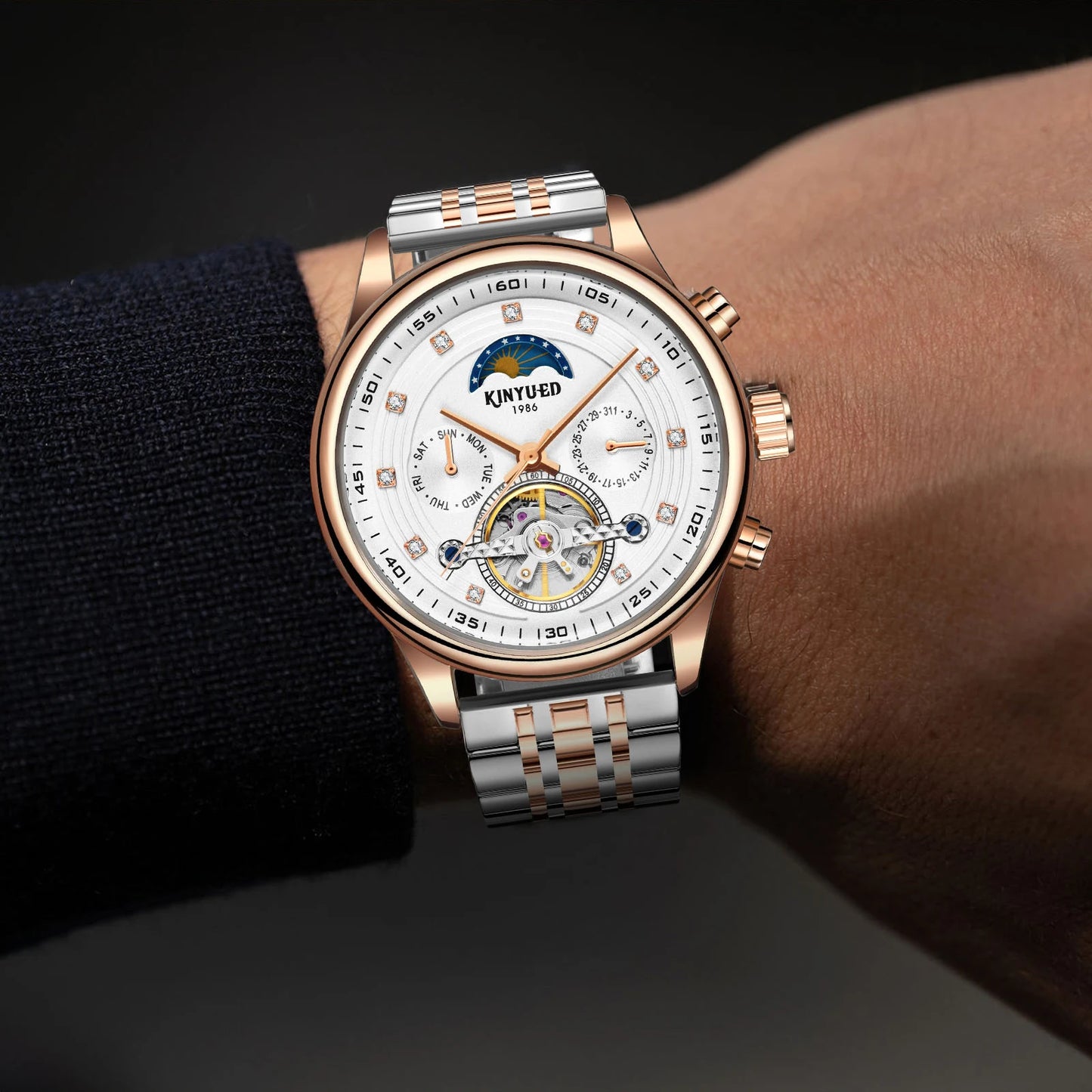 Factory Ready to Ship Stainless Steel Mechanical Automatic Watches Men's Wristwatches Custom Logo Men Watch