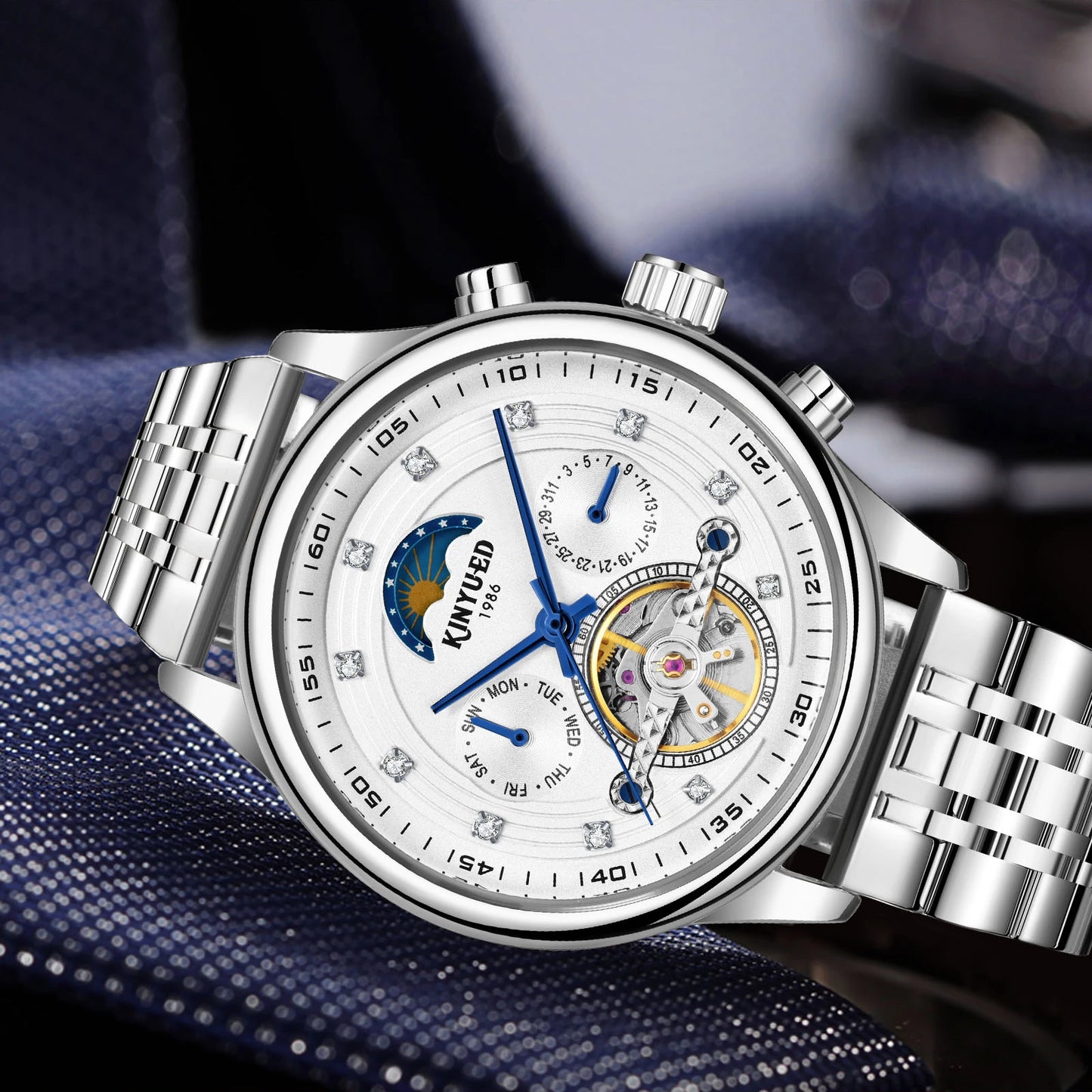Factory Ready to Ship Stainless Steel Mechanical Automatic Watches Men's Wristwatches Custom Logo Men Watch