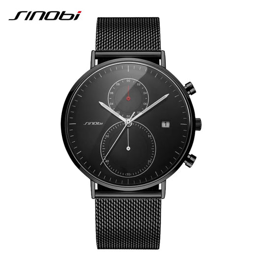 SINOBI Modern Business Man Watch Functionality Popular Quartz Men Watch the Allure of Digital Watches for Men