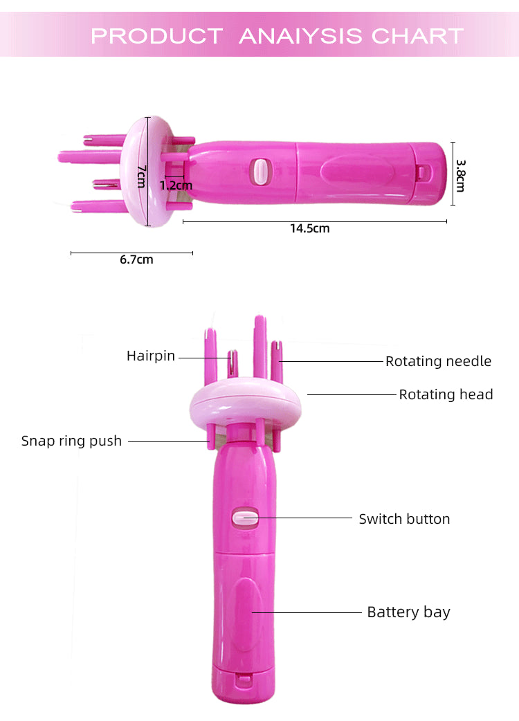 Professioanl Women Portable Electric Automatic DIY Hairstyle Tool Braid Machine Hair Weave Roller Twist Braider Device Kit