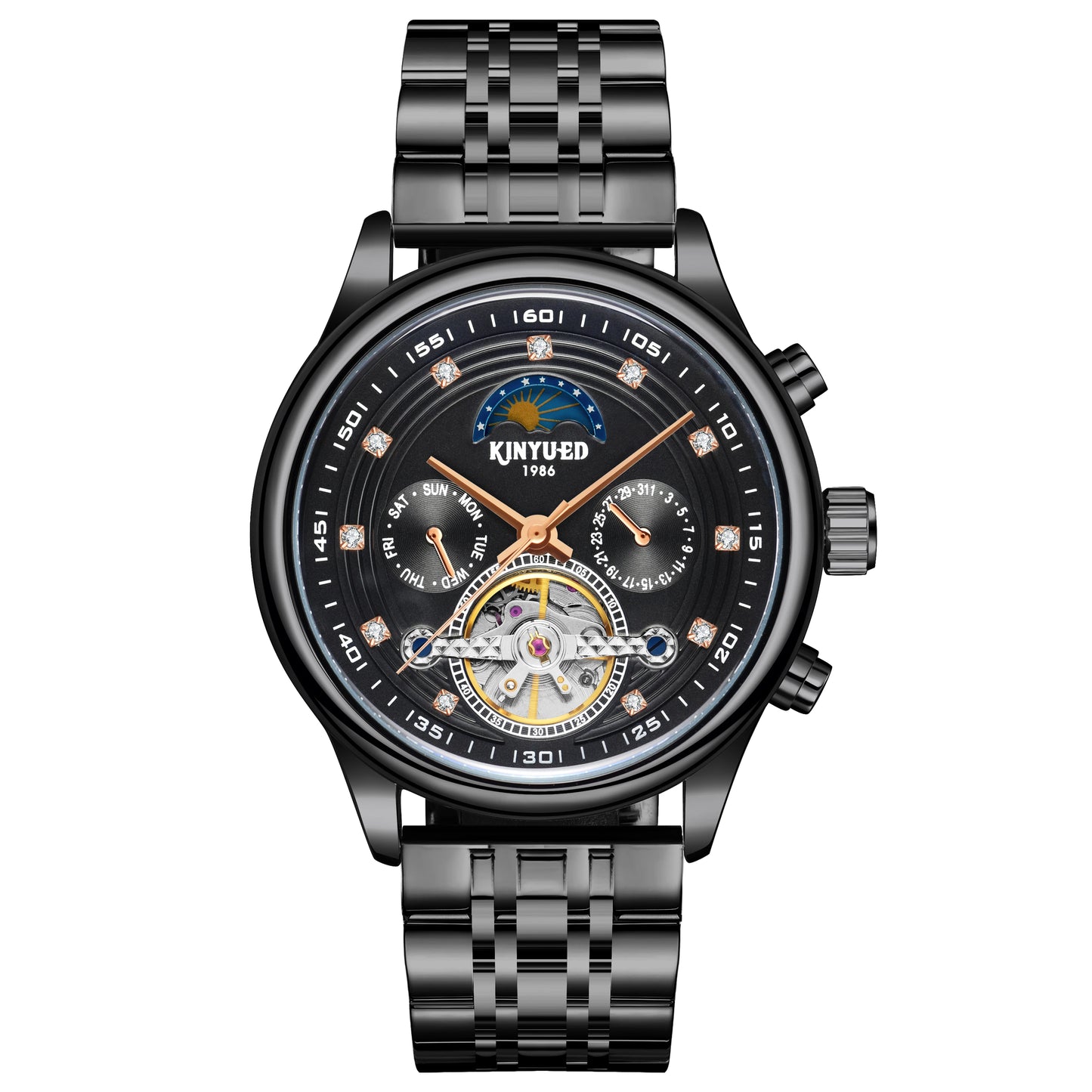 Factory Ready to Ship Stainless Steel Mechanical Automatic Watches Men's Wristwatches Custom Logo Men Watch