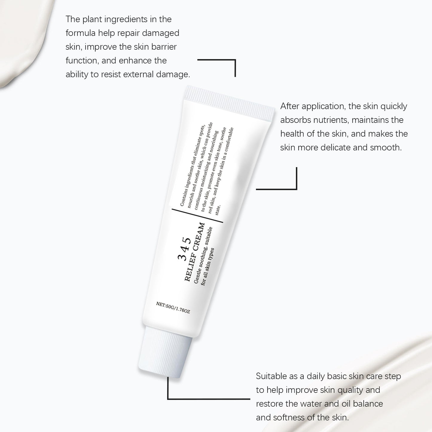 Facial Soothing Cream Long-Lasting Moisturizing Soothes Redness Improve Sensitive Skin Strengthening Barrier Rejuvenating Cream