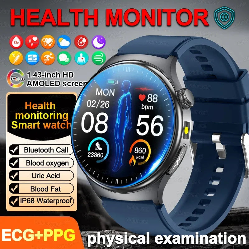 2026New Health Sport ECG AI Diagnosis Smart Watches Men Heart Rate Blood Pressure IP68 Waterproof Smartwatches For Men women - Wear444