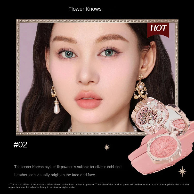 Flower Knows Little Angel Blushes Cream Smooth Long-lasting All-Day Face Enhancing Makeup Korean Blush Cream For Cheek