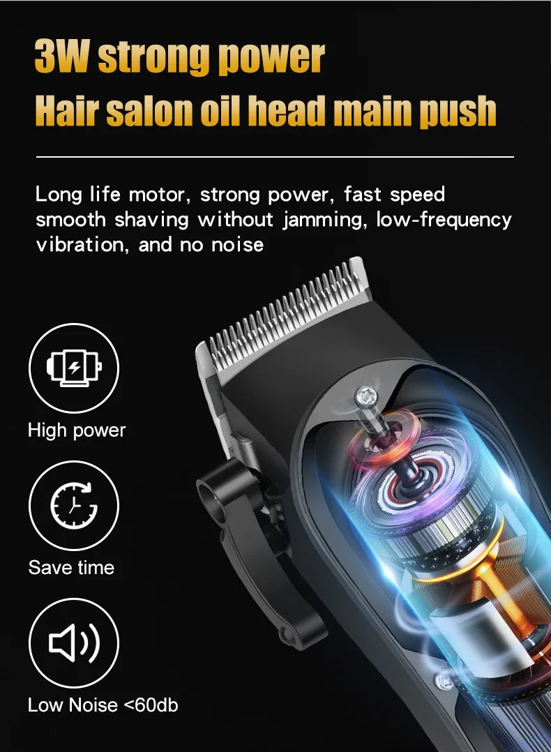 Powerful Electric Hair Clippers for men HIENA hair Trimmer Professional barber hair cutting machine Cordless Wet And Dry haircut