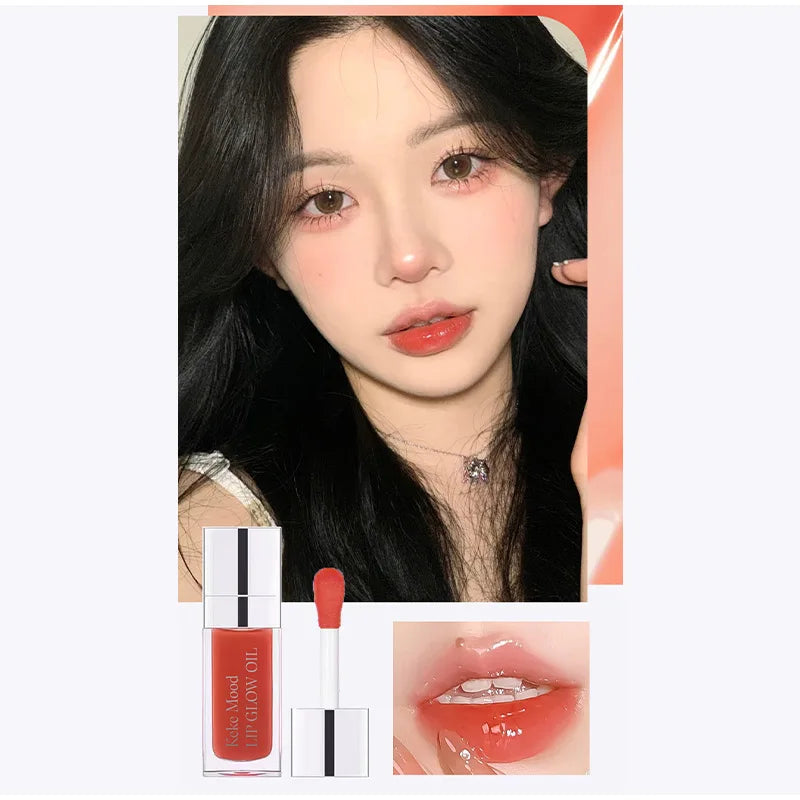 Clear Crystal Lip Gloss Oil,Hydrating Plumping Lipstick,Tinted Lip Plumper,Water Glow Moisturizing Lipgloss,Long-lasting Makeup