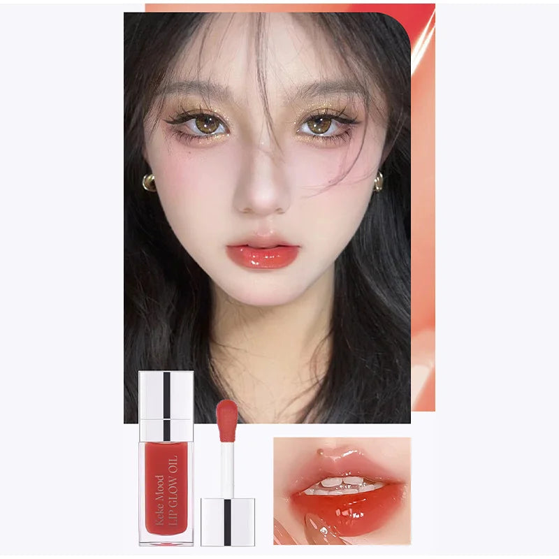 Clear Crystal Lip Gloss Oil,Hydrating Plumping Lipstick,Tinted Lip Plumper,Water Glow Moisturizing Lipgloss,Long-lasting Makeup