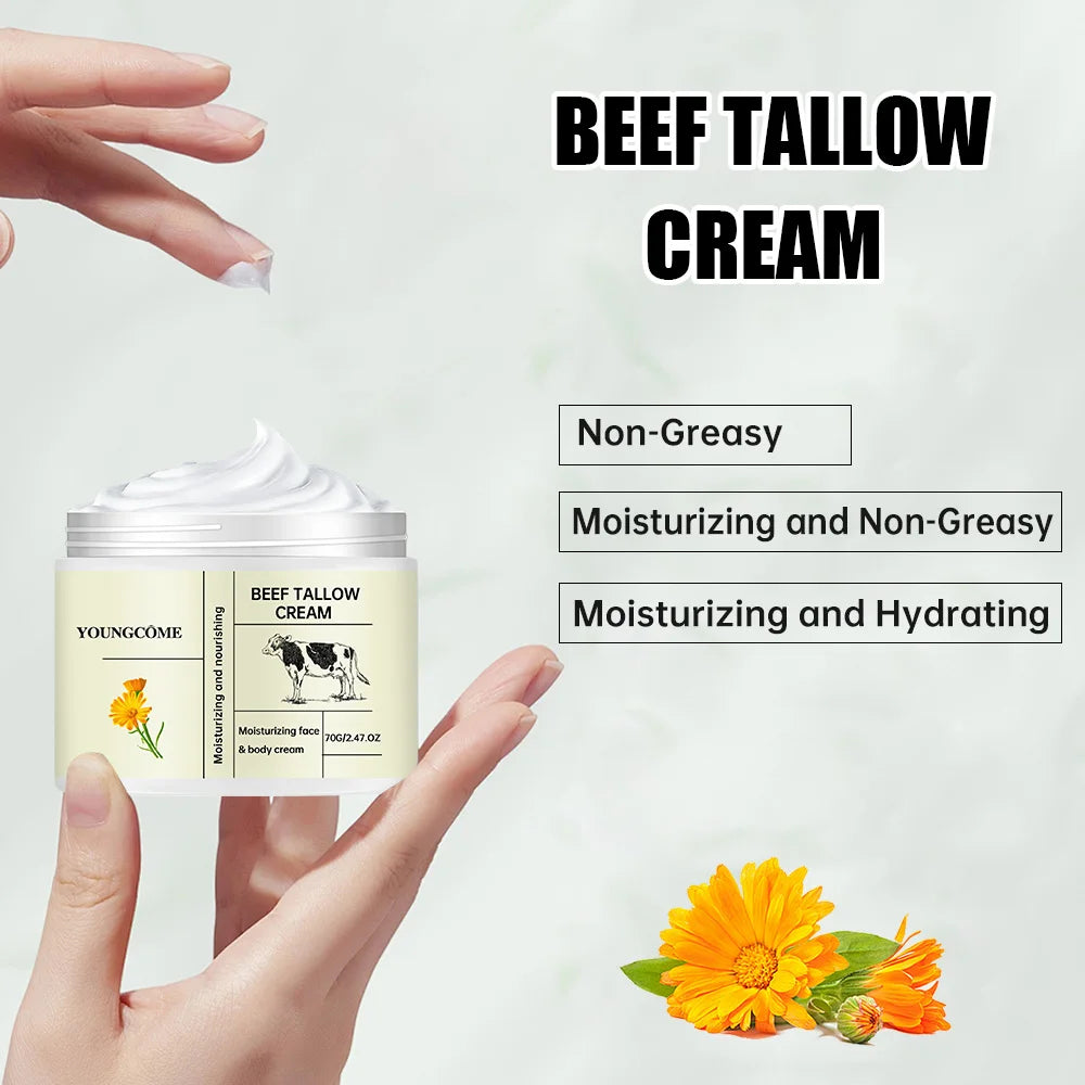 Beef Tallow Face Cream WhiteningFreckle Cream Remove Melasma Dark Spots Melanin Anti-Aging Lightening Shrink Pores Moisturizing