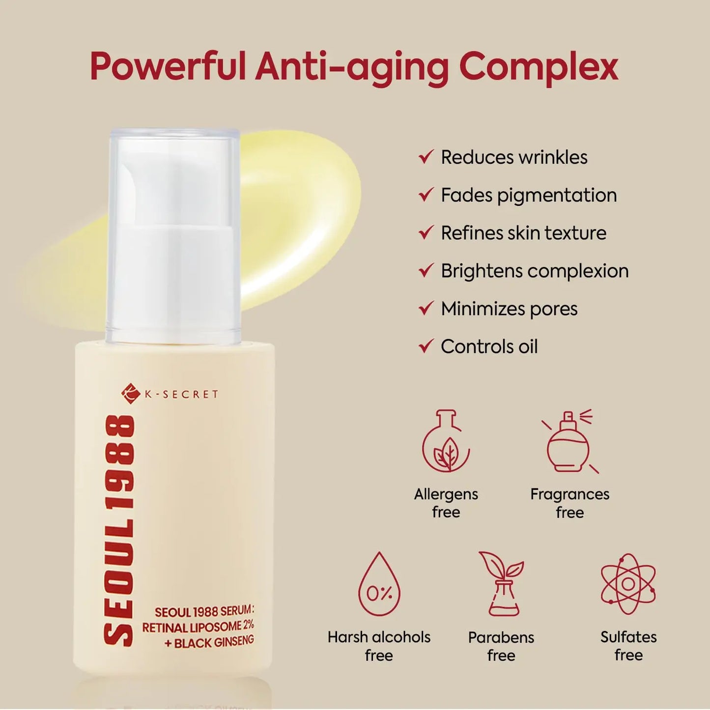 KSECRET SEOUL 1988 Skincare, Foaming Cleanser, Eye Cream, Brightening Essence, Anti-aging, Moisturizing, Improve Skin Elasticity