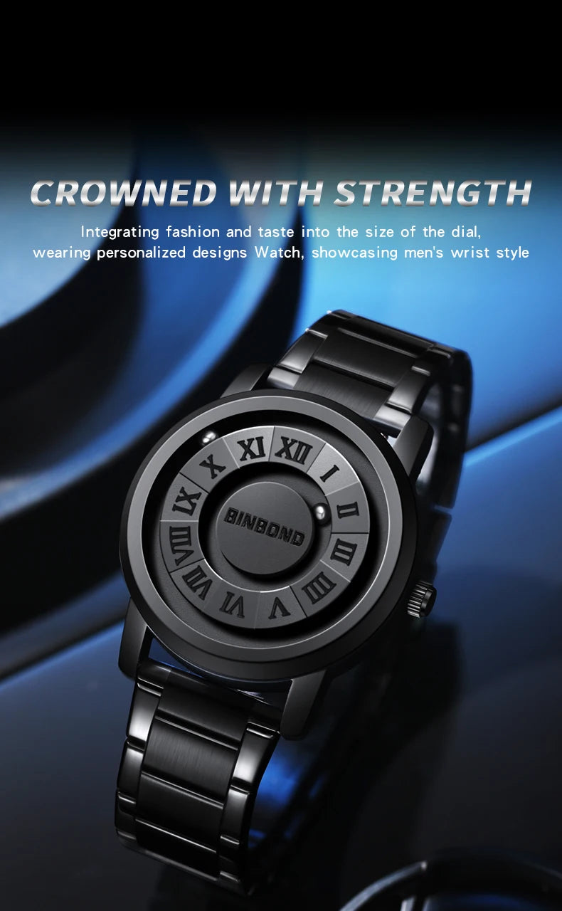 BINBOND Men Quartz Watches Top Brand Luxury Stainless Steel Waterproof Hollow Out Stainless steel Wristwatches Relogio Masculino