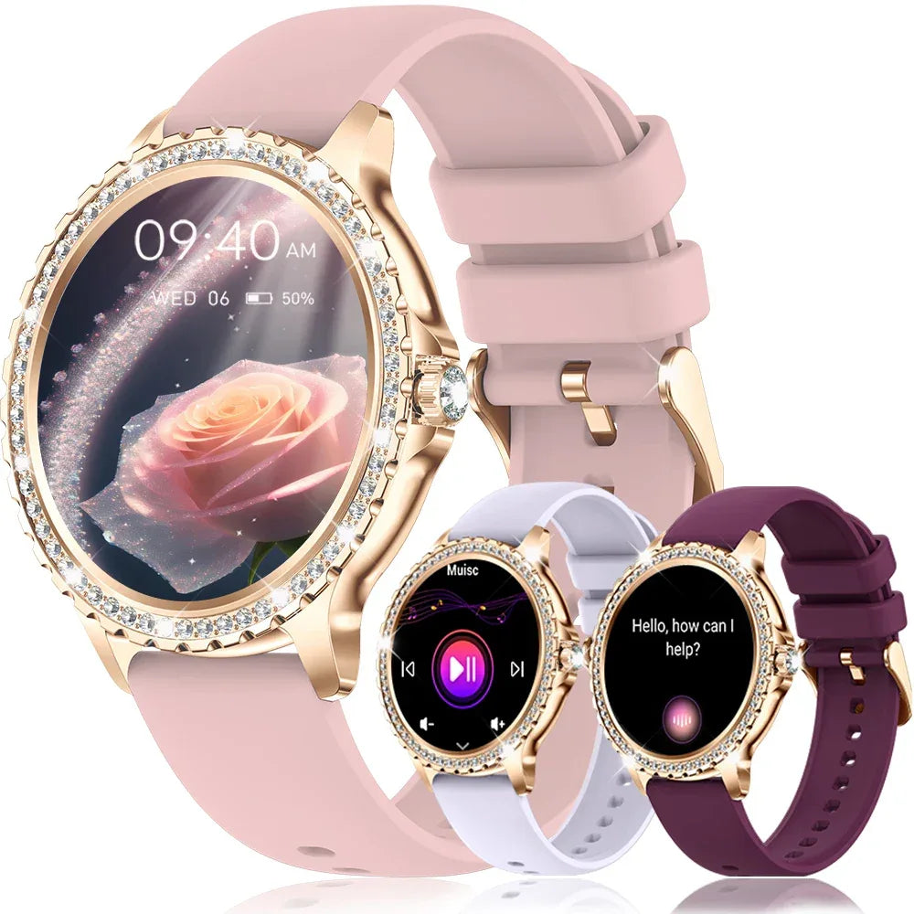 Smart Watch For women - 1.32" Touchscreen Fitness Tracker with Wireless Calls, Music Time Display, Step Counting - Wear444
