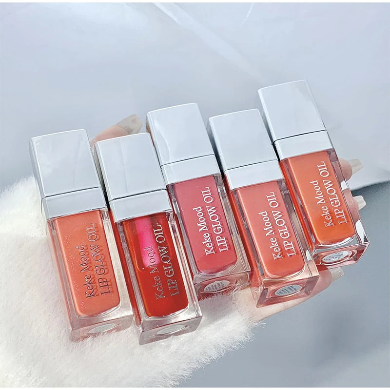 Clear Crystal Lip Gloss Oil,Hydrating Plumping Lipstick,Tinted Lip Plumper,Water Glow Moisturizing Lipgloss,Long-lasting Makeup