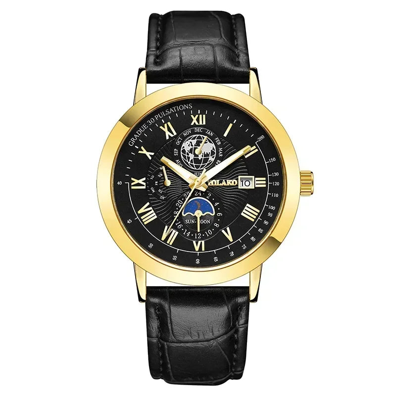 New men's quartz watch Leather Mens Luxury Business gentlemanliness Quartz Wrist Watch for Business activity