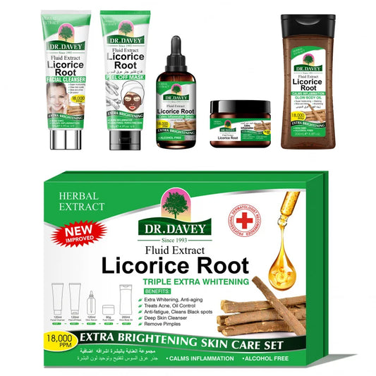 Licorice Root Skincare Set Skincare Essential Oil Mask Face Cream Cleansing Skincare Set Moisturizing Refreshing