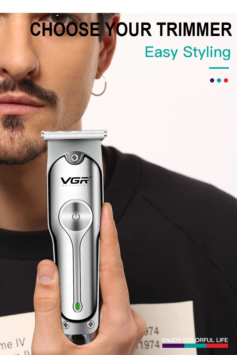 VGR Hair Cutting Machine Cordless Hair Trimmer Professional Hair Clipper Electric Haircut Machine T-Blade Clipper for Men V-071