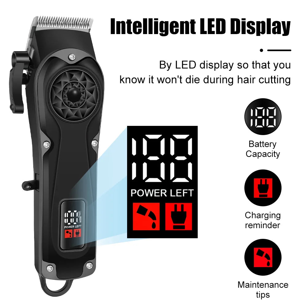 Powerful Electric Hair Clippers for men HIENA hair Trimmer Professional barber hair cutting machine Cordless Wet And Dry haircut