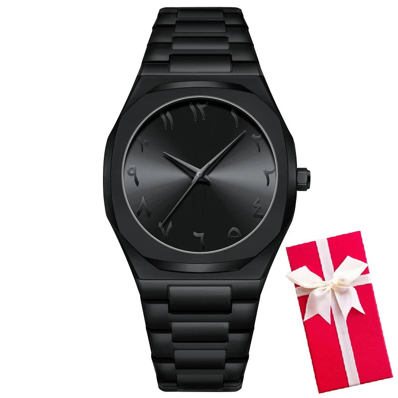 Black Men Quartz Watches For Male Clock 2025 Top Brand Luxury Stainless Steel Band Fashion Men Wrist Watches Dropshipping