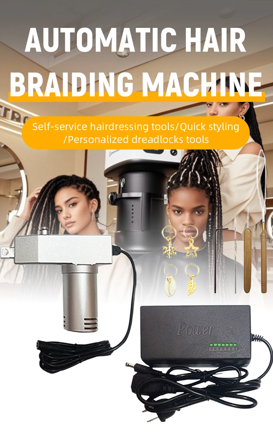 Portable Automatic Braiding Machine Electric Hair Tools Fast Braiding Machine For DIY Hair Styling Dreadlocks Braiding