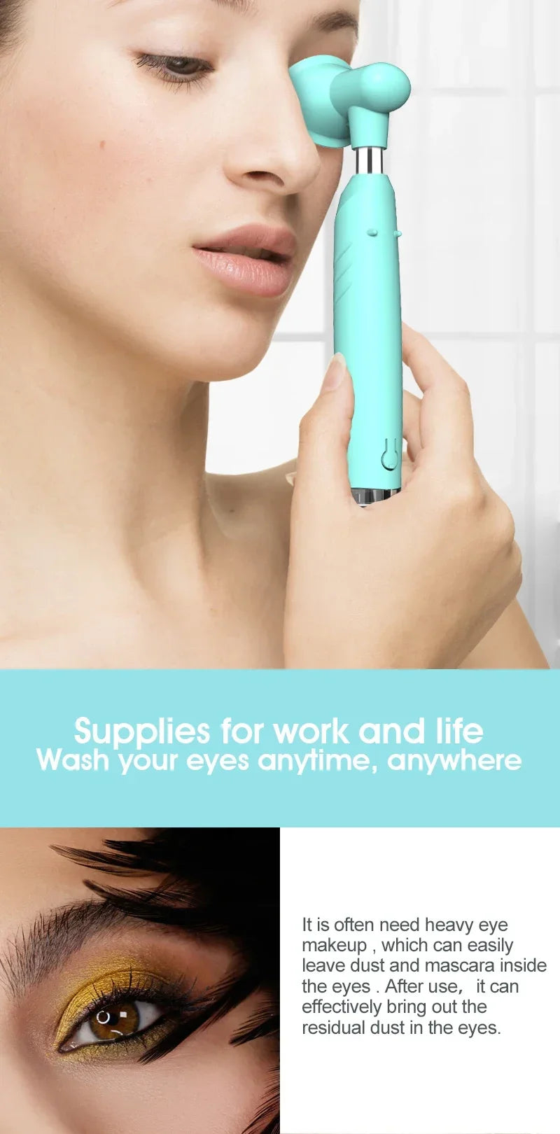 Electric 3in1 Eye Care Ultrasonic Eye Wash Water Sonic Wash Water Relieves Fatigue, Moisturizes S and Beautifies S