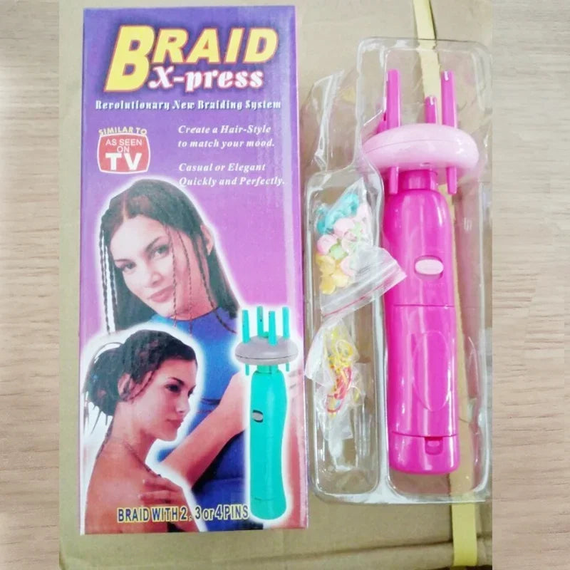 Professioanl Women Portable Electric Automatic DIY Hairstyle Tool Braid Machine Hair Weave Roller Twist Braider Device Kit