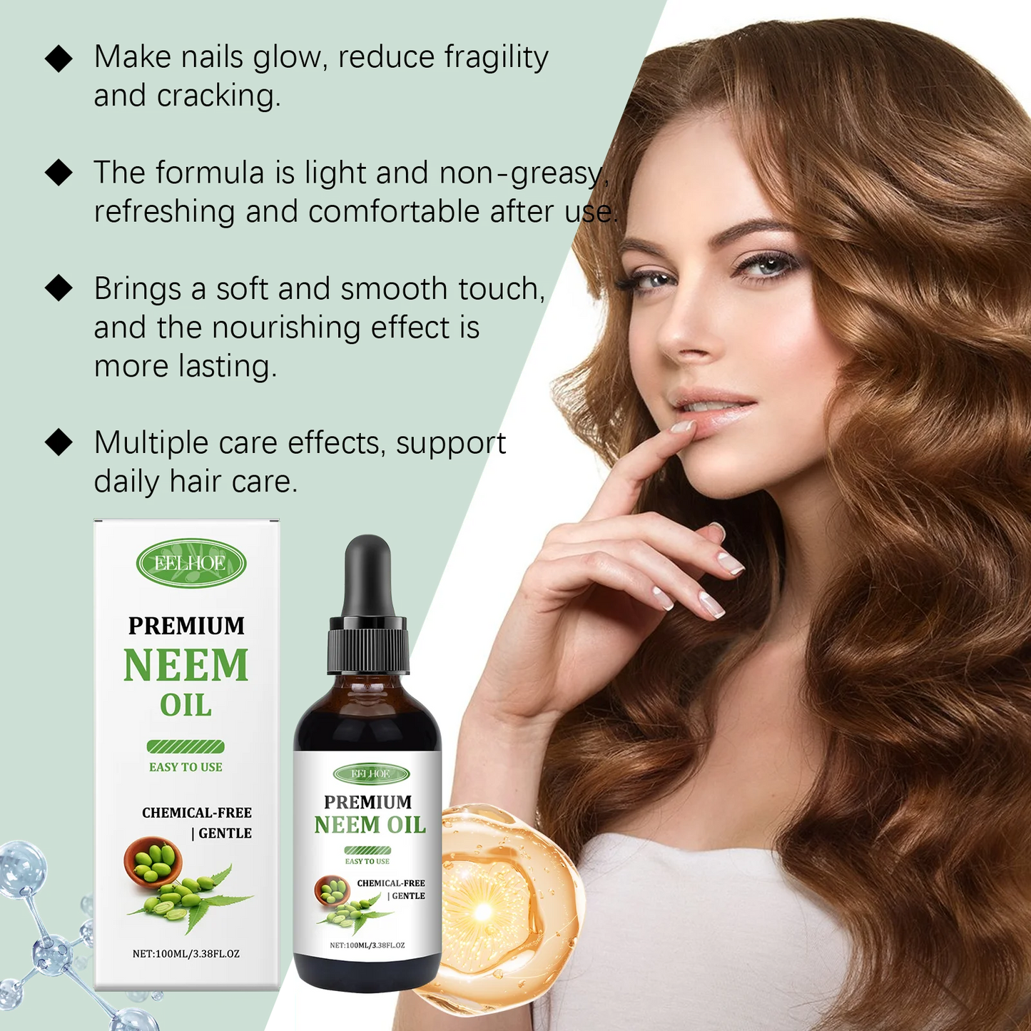 Eelhoe Neem Oil Care Essential Oil Nourishes Scalp Skincare Armor Neem Oil Massage Oil Nourishes The Skin Relieve Scalp Fatigue