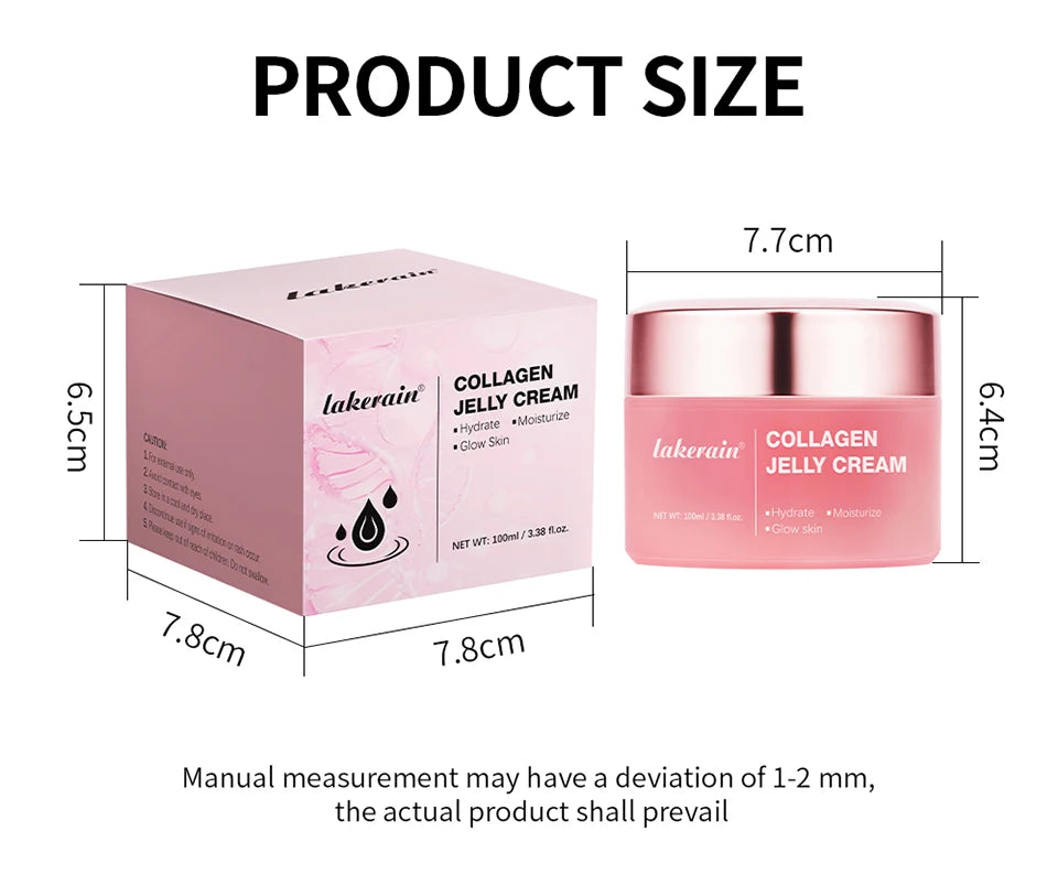 Collagen Jelly Cream Lifted Look Gives 24h Glow Tightening Soothing Moisturizing Anti-Aging Firmness Hydration Pink Gel 100ml