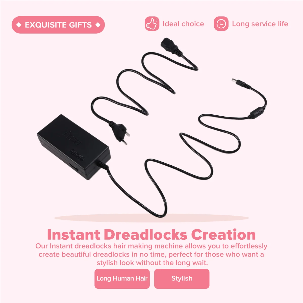 NEW Instant Dreadlocks Hair Making Machine Easy DIY Semi-Automatic Dreadlock Machine for Long Human Hair EU Plug US Plug