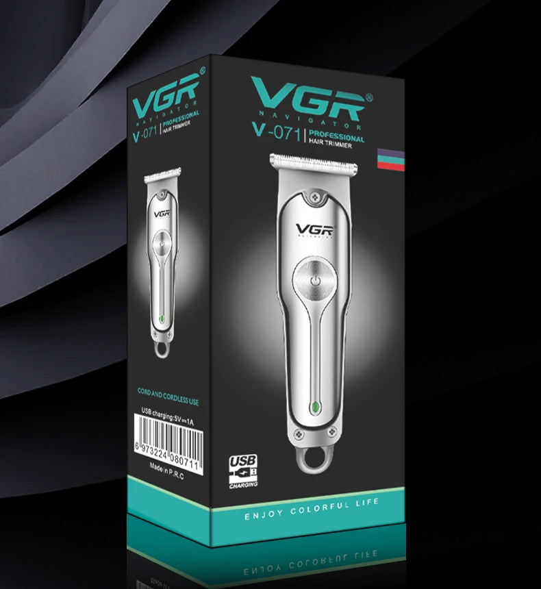 VGR Hair Cutting Machine Cordless Hair Trimmer Professional Hair Clipper Electric Haircut Machine T-Blade Clipper for Men V-071