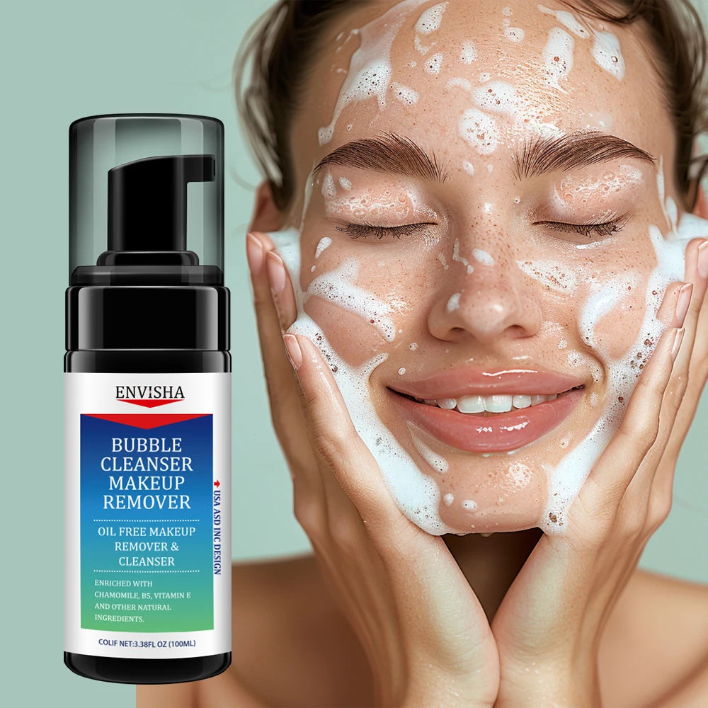 ENVISHA Face Skin Care Mousse Foaming Makeup Remover Facial Cleanser Deep Cleansing Moisturizing Beauty Health Exfoliation