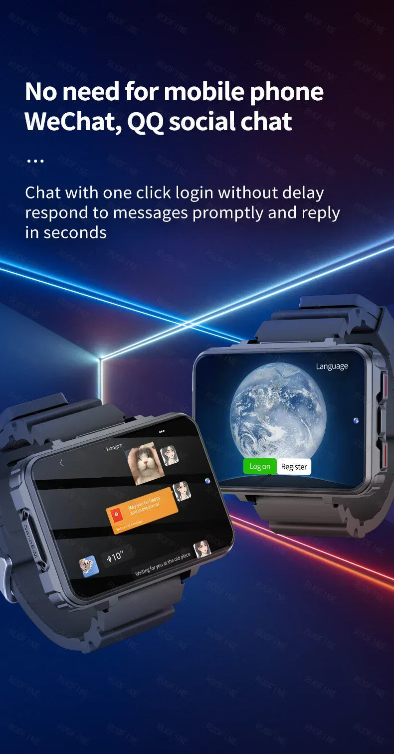 4G LTE Android Smartwatch 2025 Connected Watch Man Sim Card Phone Mobile 2.4 Inch 1.4GHz Electronics Smart Watch New In Global - Wear444