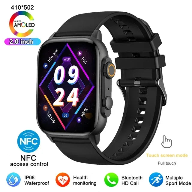 AMOLED Screen Ultra Smart Watch Always Show Time Bluetooth Call Series 8 High Refresh Rtae NFC Smartwatch Men Sport Watch Women - Wear444