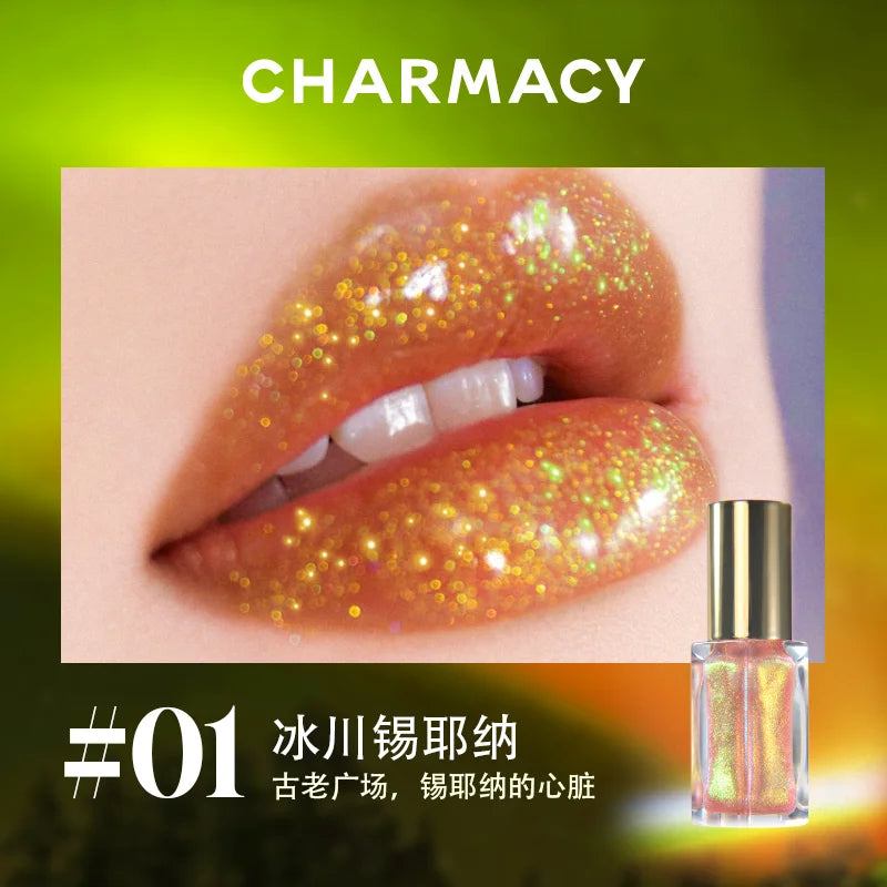 Charmacy Aurora Optical Chameleon Lipgloss Glitter Moisturizing Shimmer Multiuse Lip Flash Water Prism Lip Honey Not Sticky