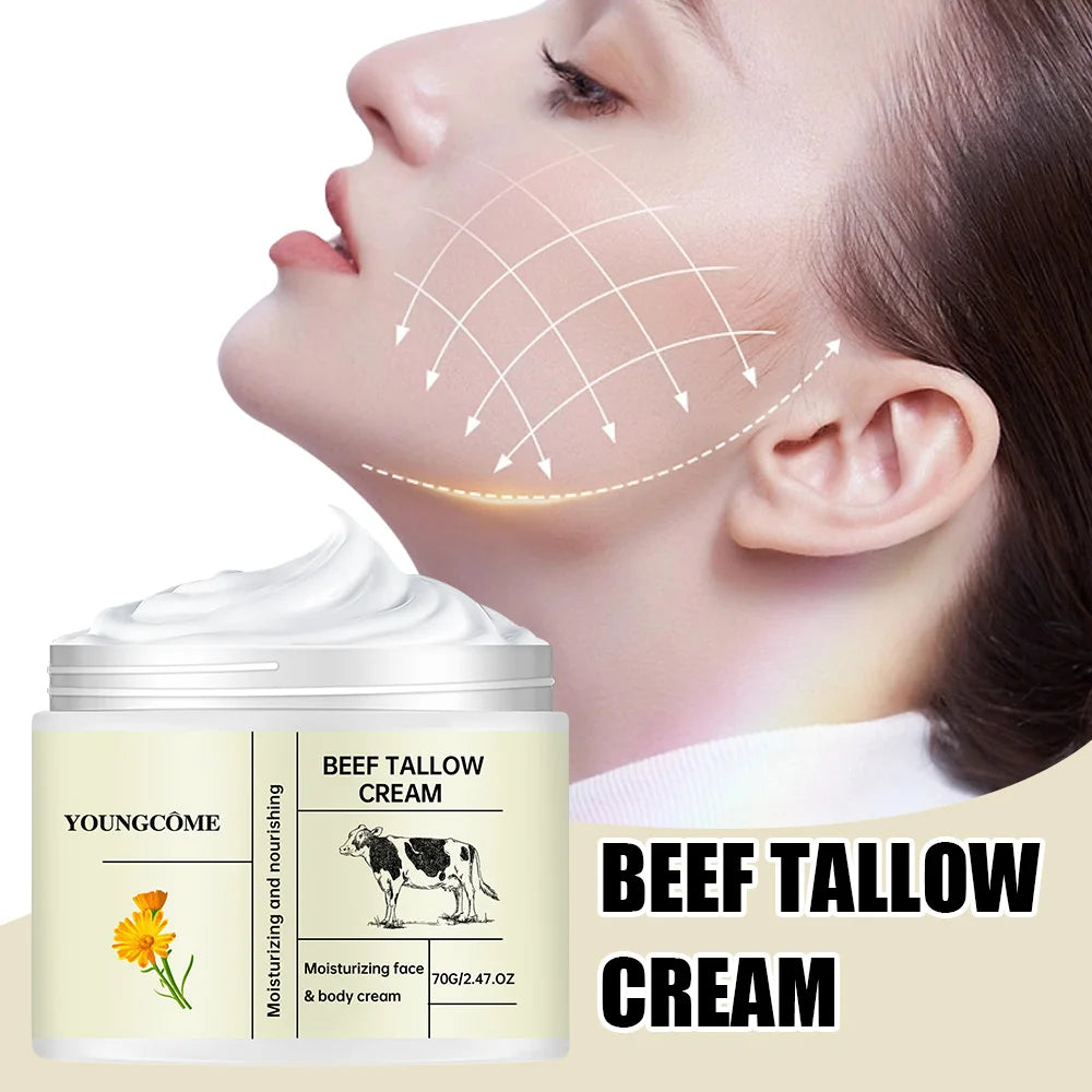 Beef Tallow Face Cream WhiteningFreckle Cream Remove Melasma Dark Spots Melanin Anti-Aging Lightening Shrink Pores Moisturizing