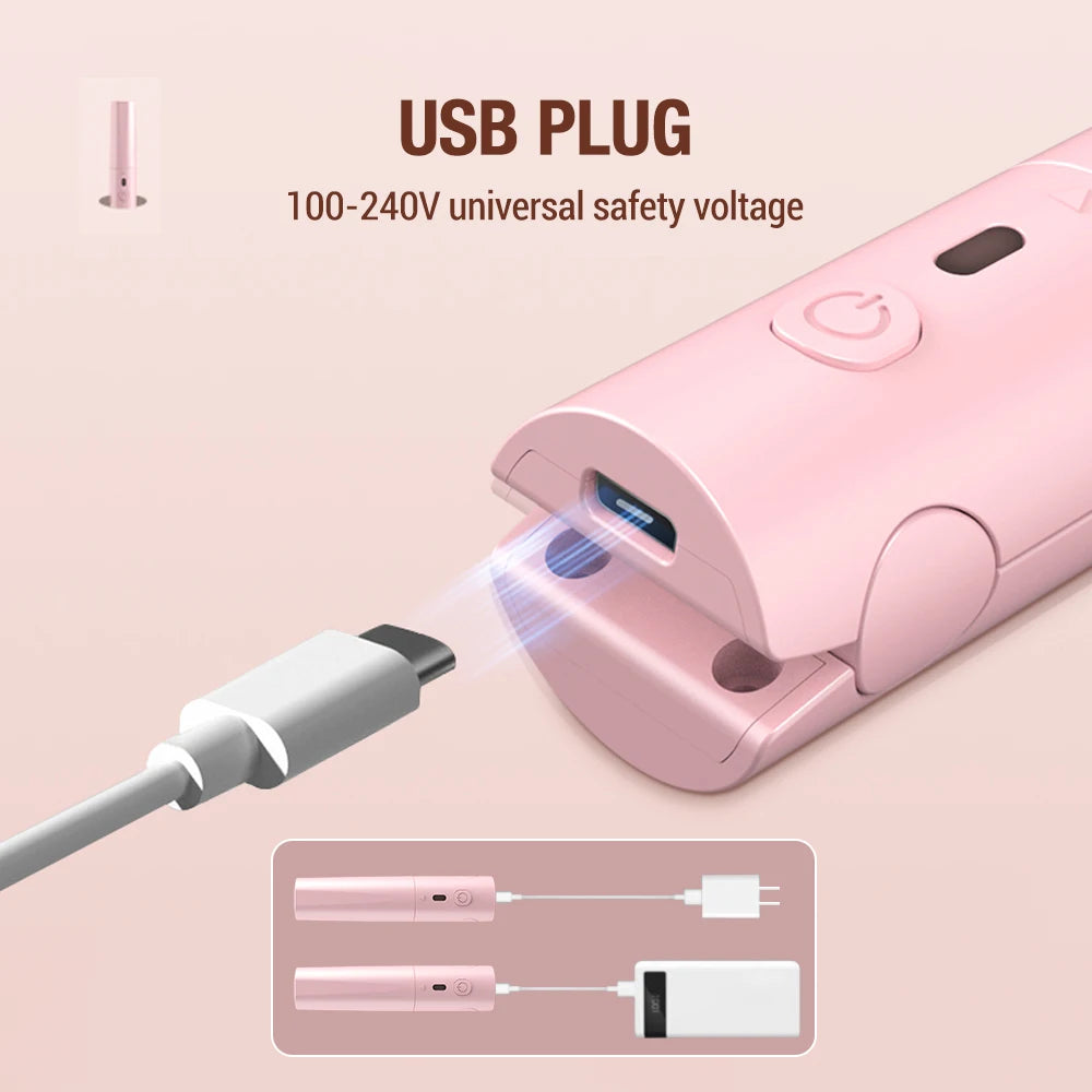 Portable Hair Straightener Small Hair Curling Machine Multifunctional Straight Hair Splint Straight Hair and Curly Hair USB Plug