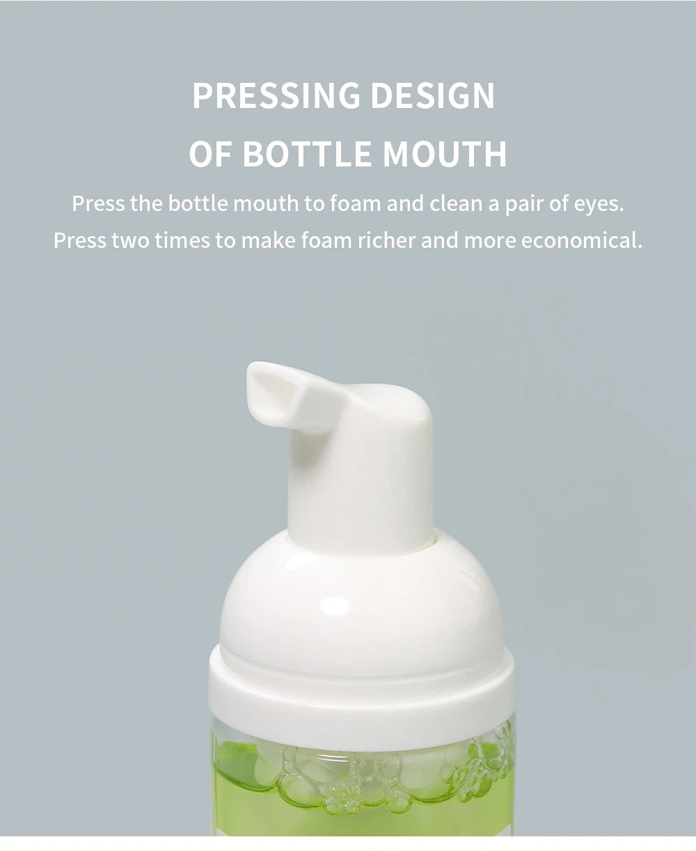 GLAMLASH 60ml No tears Formula Fruit Scent Eyelash Foam Cleanser For Lash Extension Shampoo Pump Press Lash Washing Bottles